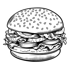 hamburger on a white background