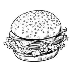 hamburger on a white background