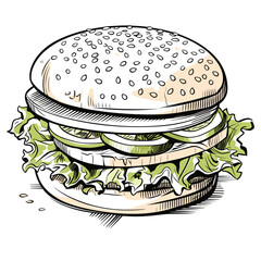 hamburger on a white background