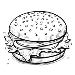 hamburger on a white background