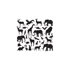 Animal Silhouette: Ethereal Desert Spirits Revealed in Subtle Nighttime Shades Black Vector Animals Silhouette
