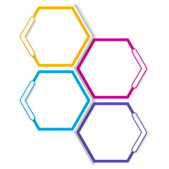 Hexagon Infographic process design 4 options or steps. for use to presentation