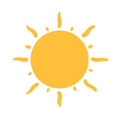 Cute Sun Icon Cartoon Hand Drawing Vector Illustration