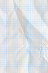 White clean crumpled checkered paper