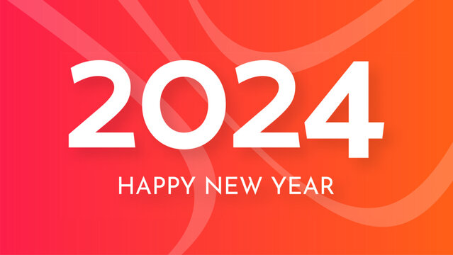 2024 Happy New Year on colorful background