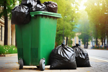 spazzatura rifiuti bidone raccolta differenziata sacco nero 