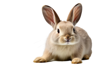 a high quality stock photograph of a single bunny isolated on a white background