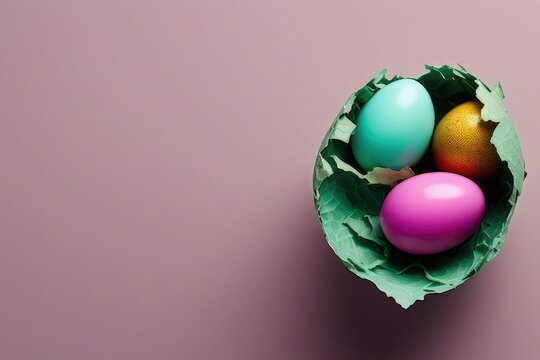 a high quality stock photograph of a single easter egg full body isolated on a pink background