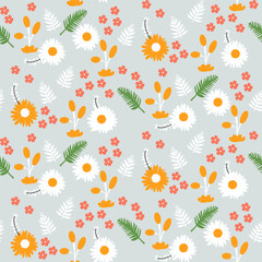 summer floral background Vector seamless. leaf pattern Seamless pattern hand-drawn with tropical leaves. floral seamless pattern with leaves The geometric pattern