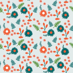 summer floral background Vector seamless. leaf pattern Seamless pattern hand-drawn with tropical leaves. floral seamless pattern with leaves The geometric pattern