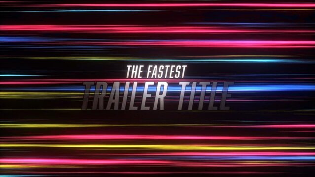 Fast Horizontal Colorful Lines Speed Trailer Intro