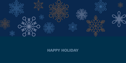 Fototapeta premium Winter and christmas background vector design with snowflakes