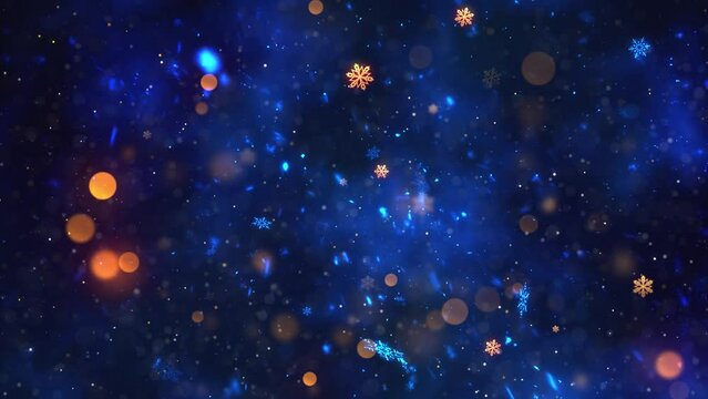Christmas Theme Snow and Snowflakes Background Animation with Seamless Loop, High Quality Christmas Animation for Holiday Seasons, Extend the duration easily with Seamless Loop