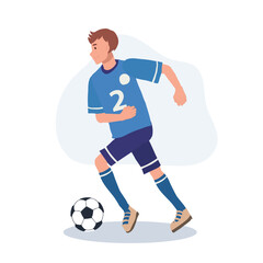 football player. Man Kicking Ball. Soccer Player. male characters playing football.
