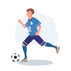 football player. Man Kicking Ball. Soccer Player. male characters playing football.