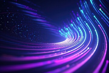 abstract futuristic background with pink blue glowing neon moving high speed wave lines and bokeh lights. Data transfer concept Fantastic wallpaper - obrazy, fototapety, plakaty
