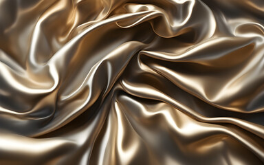 Closeup on a wavy and shiny drapery crease wavy crumpled for design, luxurious
