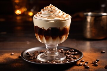 coffee drink with whippped cream on top