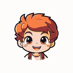 cute little boy with smile icon illustration avatar of cute handsome boy cartoon style
