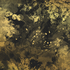 Artistic black and gold background. Creative drawn backdrop leather texture universal use - obrazy, fototapety, plakaty