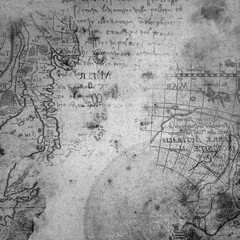 Obraz premium Drawn vintage grunge background. Artistic creative monochromatic texture. Scrapbook black and white mask universal use