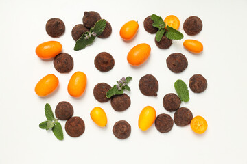 Chocolate truffles, concept of delicious sweet food