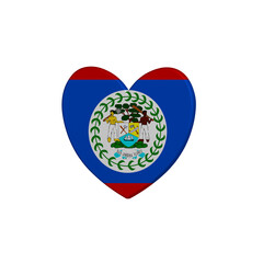 World countries. Heart element on white background. Belize