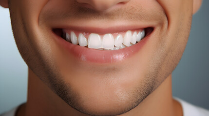 Fototapeta premium Beautiful smile with white teeth for advertising
