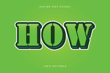 Free vector how typography green editable text effects