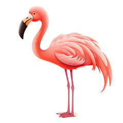 Isolated Cartoon Flamingo on a transparent background