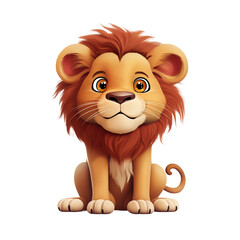 Isolated Cartoon Lion on a transparent background