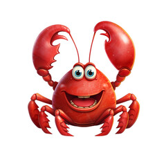 Cartoon Lobster Isolation on White on a transparent background