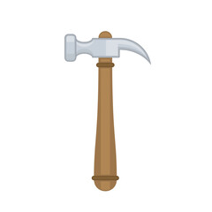 Carpenter hammer in flat style.