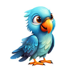 Isolated Cartoon Parrot on a transparent background