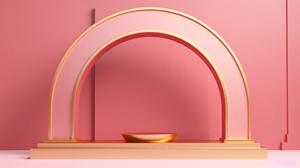 Golden and pink arches with acrylic and stone plate