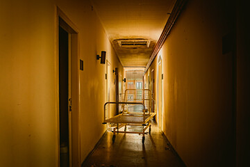 The abandoned hospital with morgue and surgery rooms