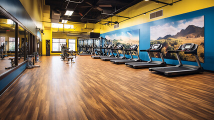 Empty gym interior. Small business concept