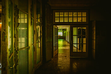 The abandoned hospital with morgue and surgery rooms