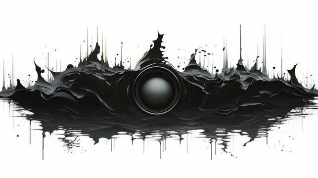 Audio Equalizer. Black Soundwave on white background. Audio Digital Equalizer Technology