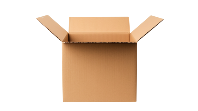 open cardboard box isolated on transparent background Remove png, Clipping Path, pen tool