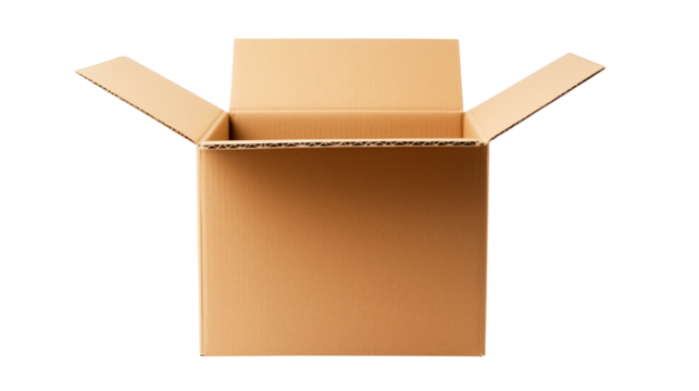 open cardboard box isolated on transparent background Remove png, Clipping Path, pen tool