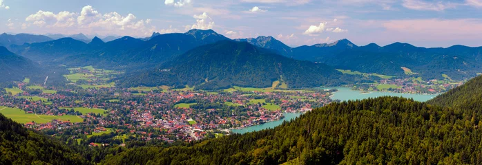 Gordijnen panoramic landscape and nature with alps mountain range in Bavaria, Germany © Wolfilser