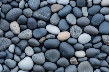 Gray blue pebbles texture. Wet small stones background