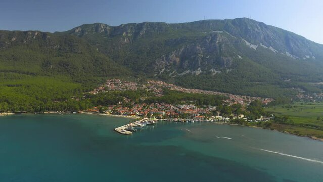 Akyaka District of Ula district of Muğla. Aerial view of Akyaka.
