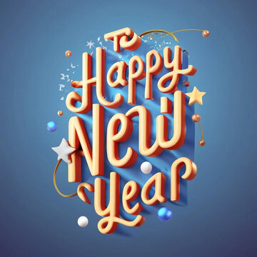 Happy New Year 3D Text