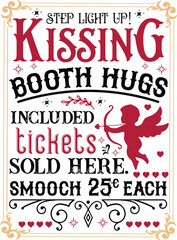 Kissing Booth Sign SVG, Valentine's Day Gift SVG, Kissing Booth DIY, Pucker up Buttercup, Valentine svg, Heart Silhouette, Cricut, Digital