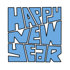 happy new year sticker celebration lettering holidays