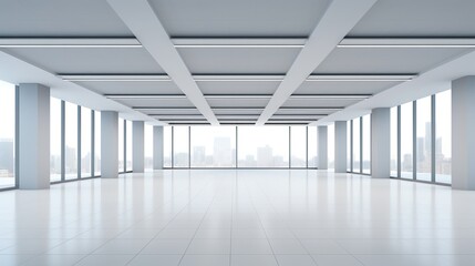 Empty office open space style in modern design background. Generative AI