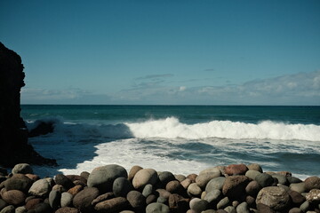 canary island mountains and ocean