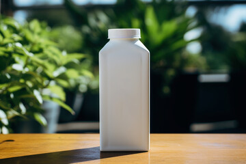 White carton containing pasteurized milk. Generative AI. - obrazy, fototapety, plakaty